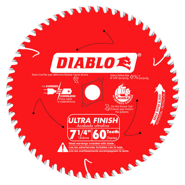Diablo D0760X 7-1/4" x 60 Tooth Ultra Finish Saw Blade