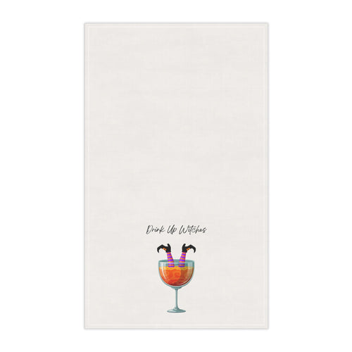 "Drink Up Witches" Fun Cocktail Tea Towels, Kitchen Decor, Halloween Gifts, Cotton Towels for Cooking, Housewarming Essentials