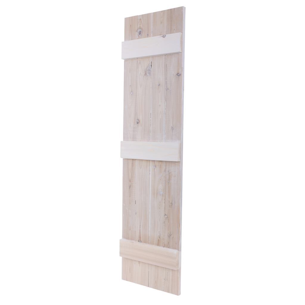 Traditional Board & Batten Exterior Wood Shutters - Cedar - Set of 2