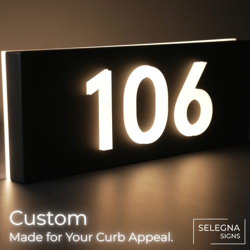3D Acrylic Backlit House Numbers – Modern LED Address Numbers for Exterior
