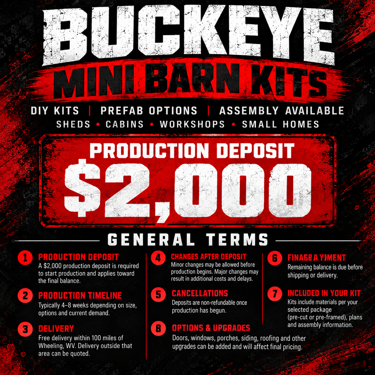 Buckeye DIY Mini Barn — Production Reservation Deposit