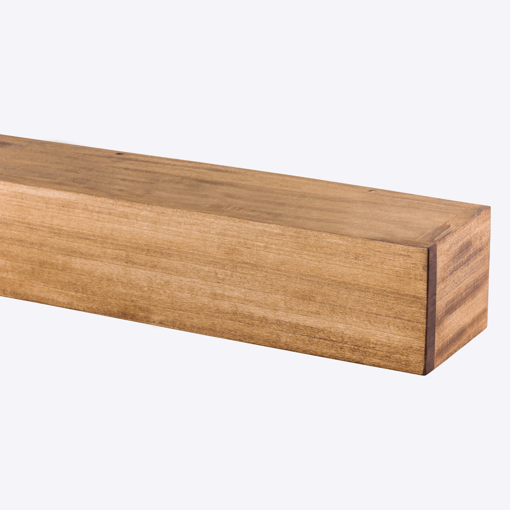 Farmhouse Poplar Wood Floating Fireplace Mantel