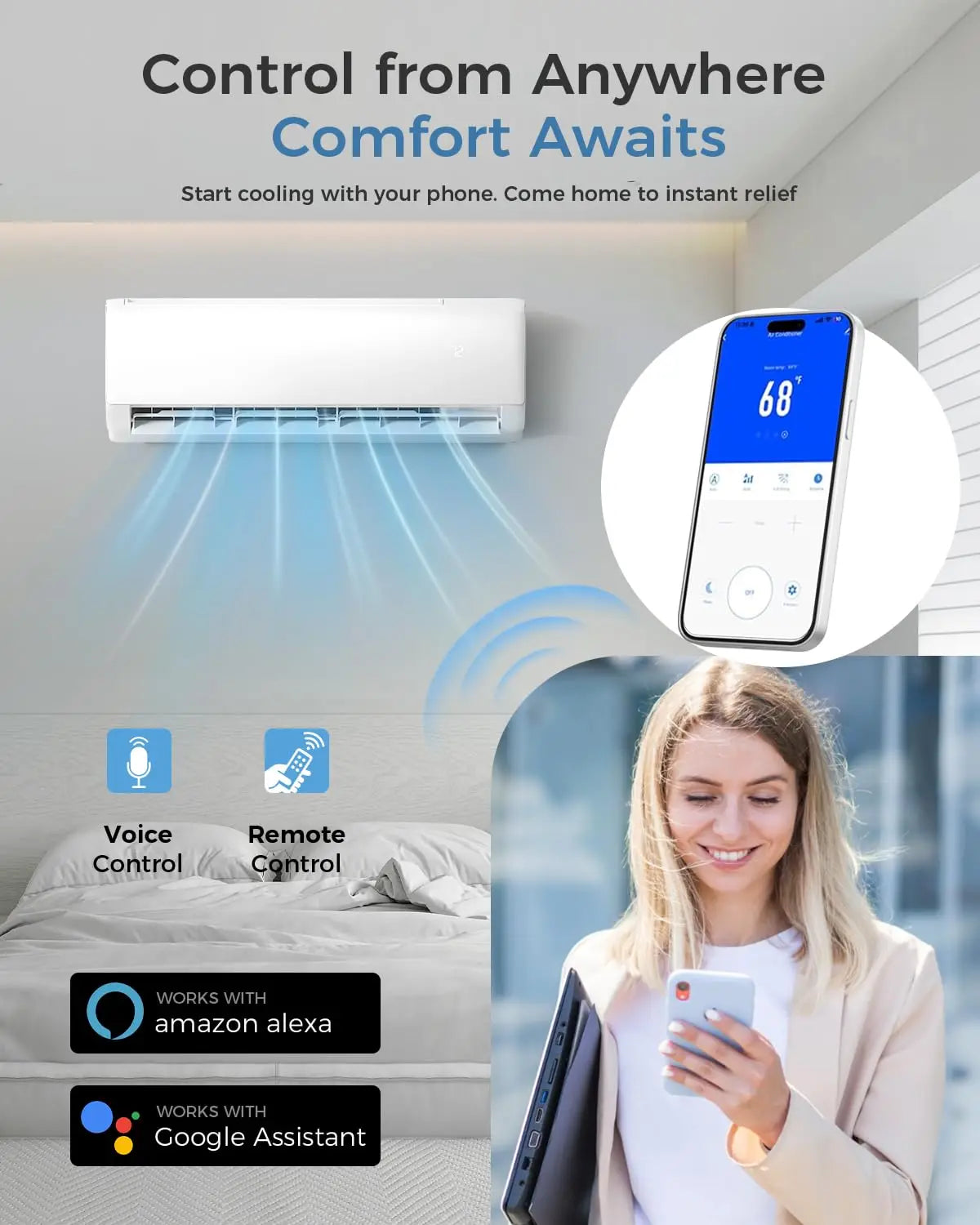 12000 BTU Mini Split AC/Heating System, 22 SEER2 115V, Cools Rooms up to 750 Sq.Ft, Air Conditioner with Installation, Custom
