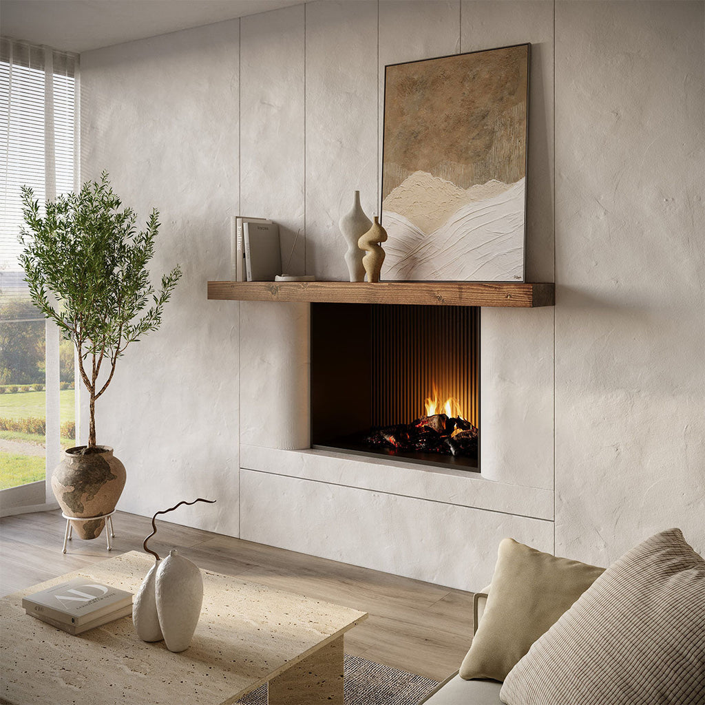 Smooth Solid Floating Timber Fireplace Mantel Shelf