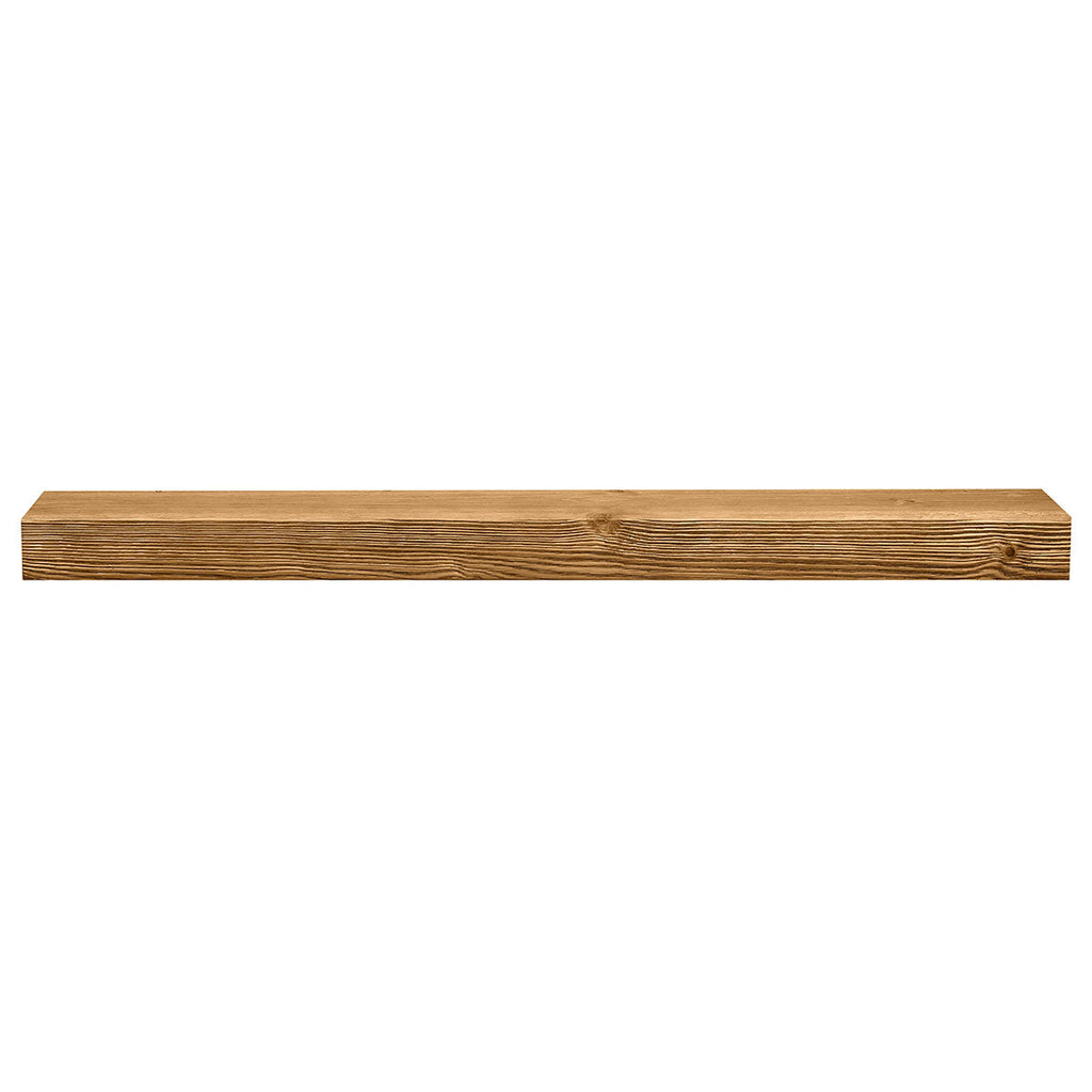 Textured Solid Floating Timber Fireplace Mantel Shelf