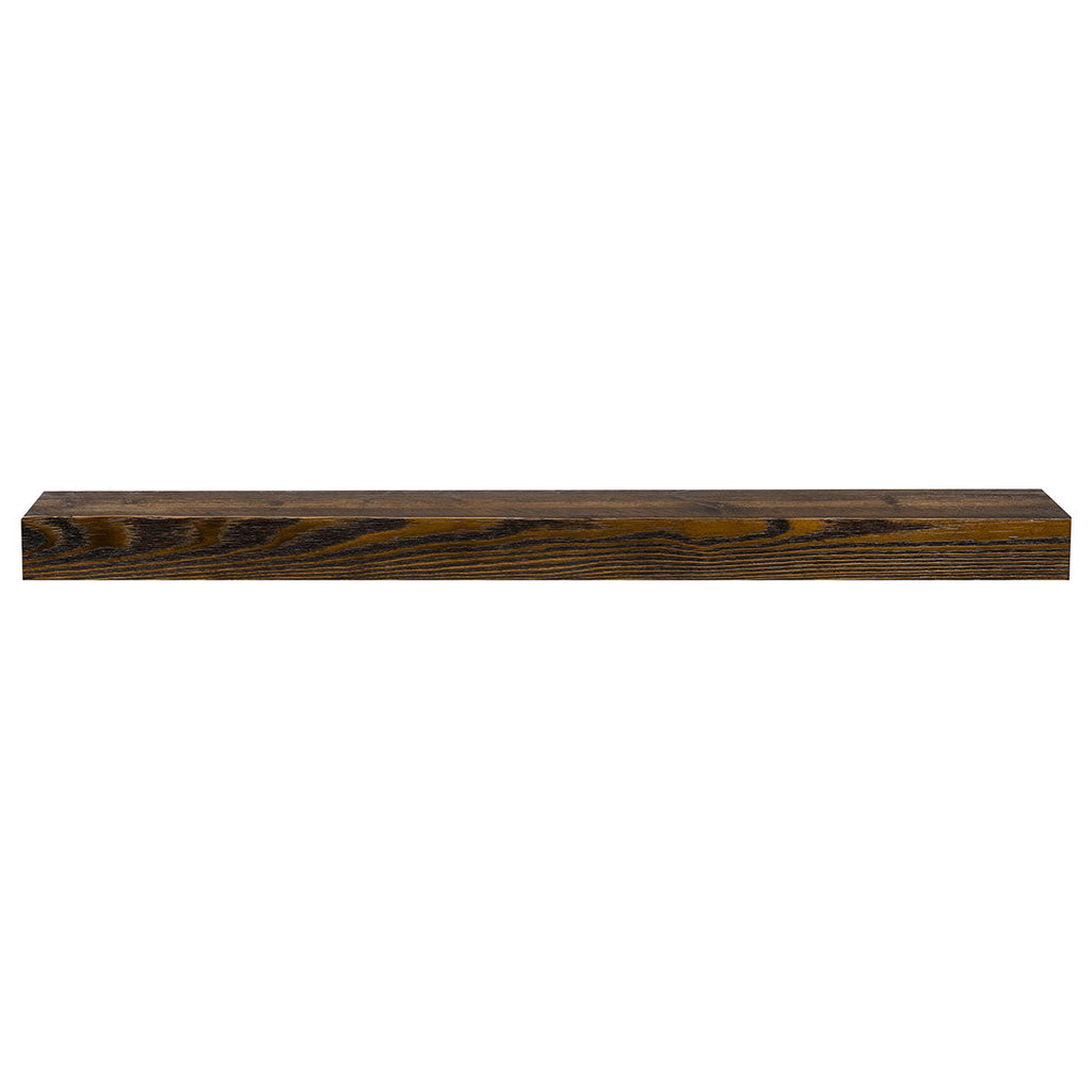 Textured Solid Floating Timber Fireplace Mantel Shelf