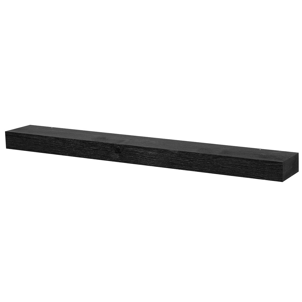 Textured Solid Floating Timber Fireplace Mantel Shelf