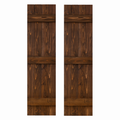 Traditional Board & Batten Exterior Wood Shutters - Cedar - Set of 2