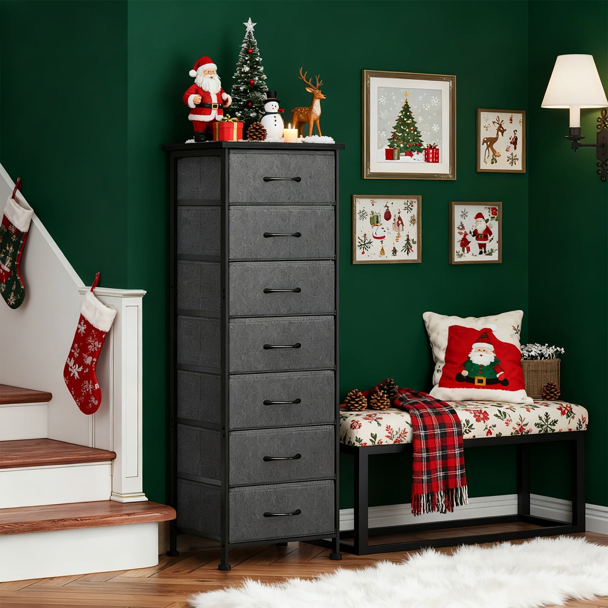 Tall Dresser Storage Organizer 6/7 Drawers Bedroom Chest Fabric Storage Tower