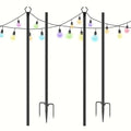 2/4/6 Pack 8.9FT String Light Poles Heavy Duty Outdoor Patio Garden