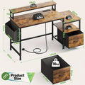 EnHomee 57" Computer Desk w/ Drawers Power Outlets Printer Shelf Home Office