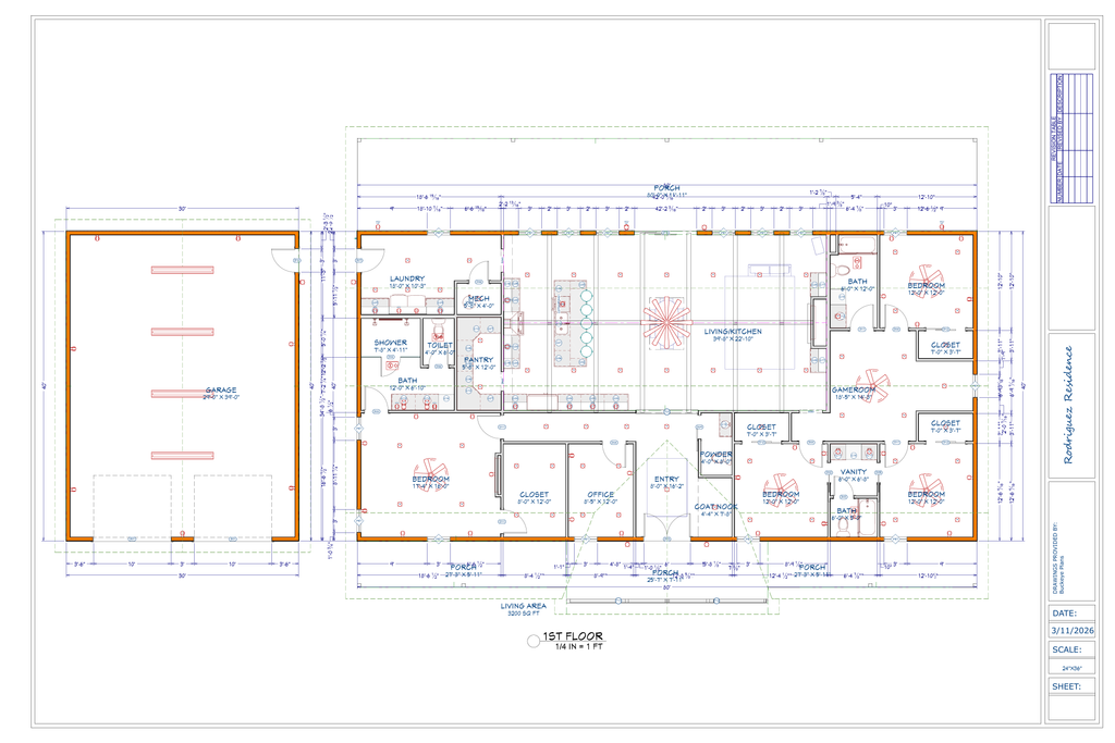 Allison Rodriguez Residence exact floor plan from plan PDF