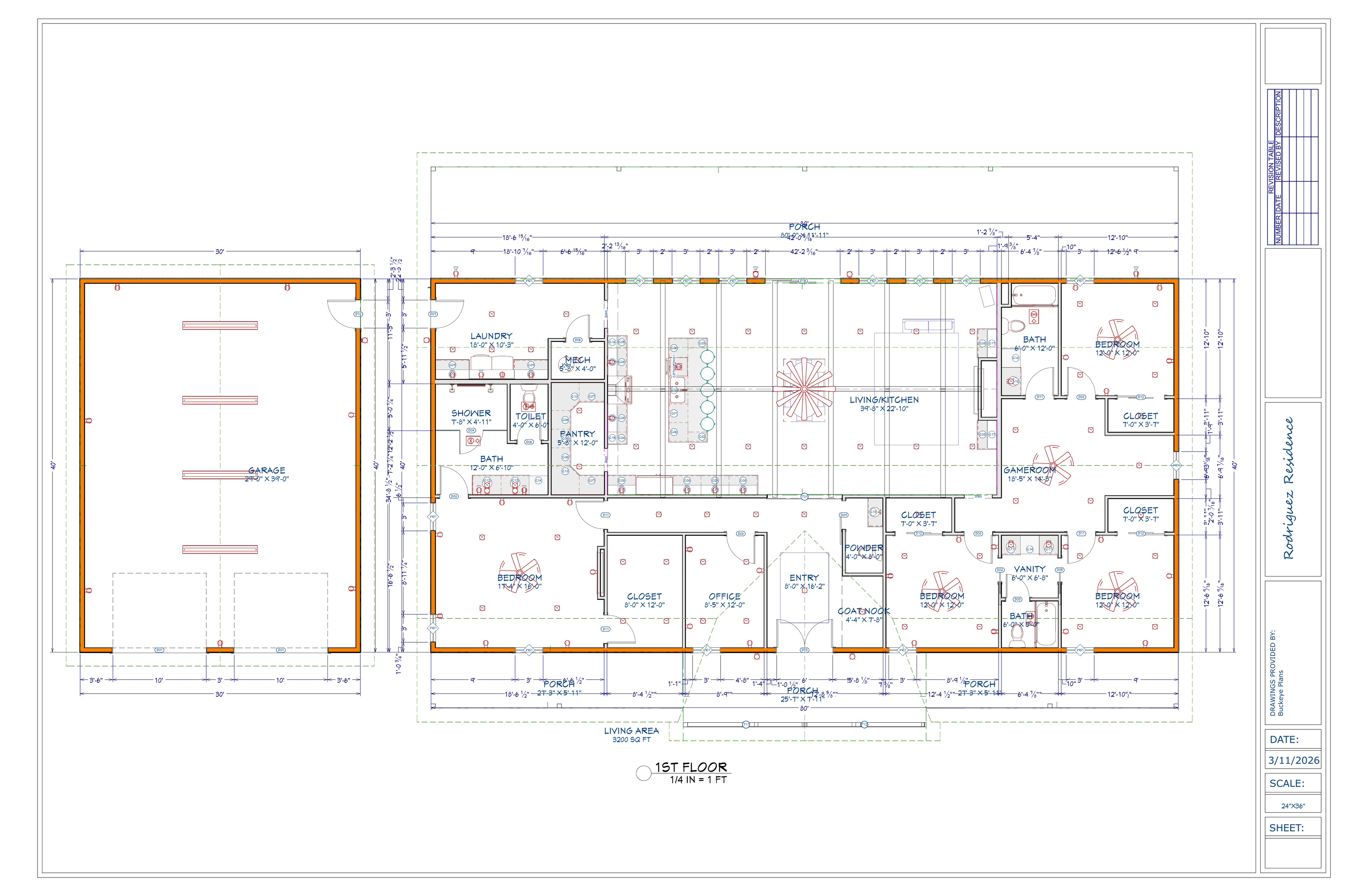 Allison Rodriguez Residence exact floor plan from plan PDF