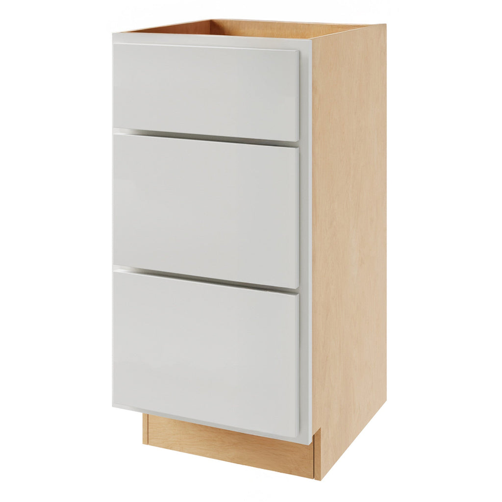 Pure White 18" 3-Drawer Base Cabinet