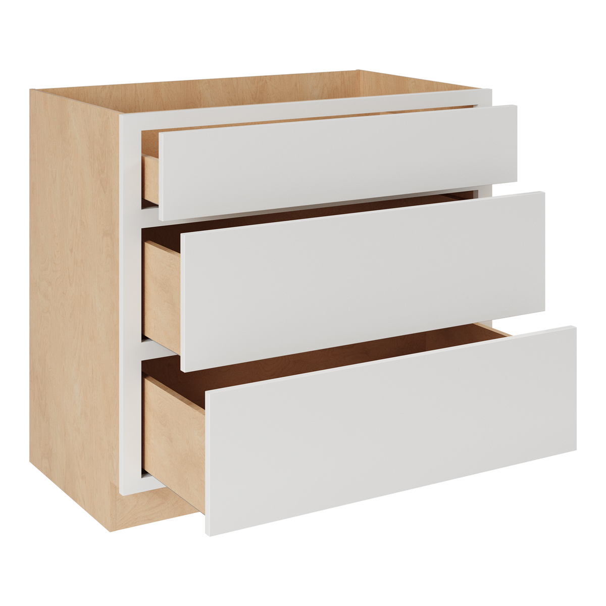 Pure White 24" 3-Drawer Base Cabinet