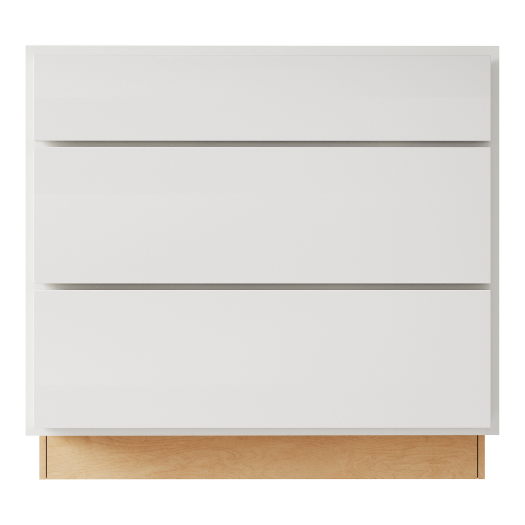 Pure White 24" 3-Drawer Base Cabinet