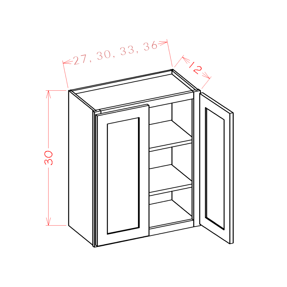 Pure White 33" x 30" Wall Cabinet