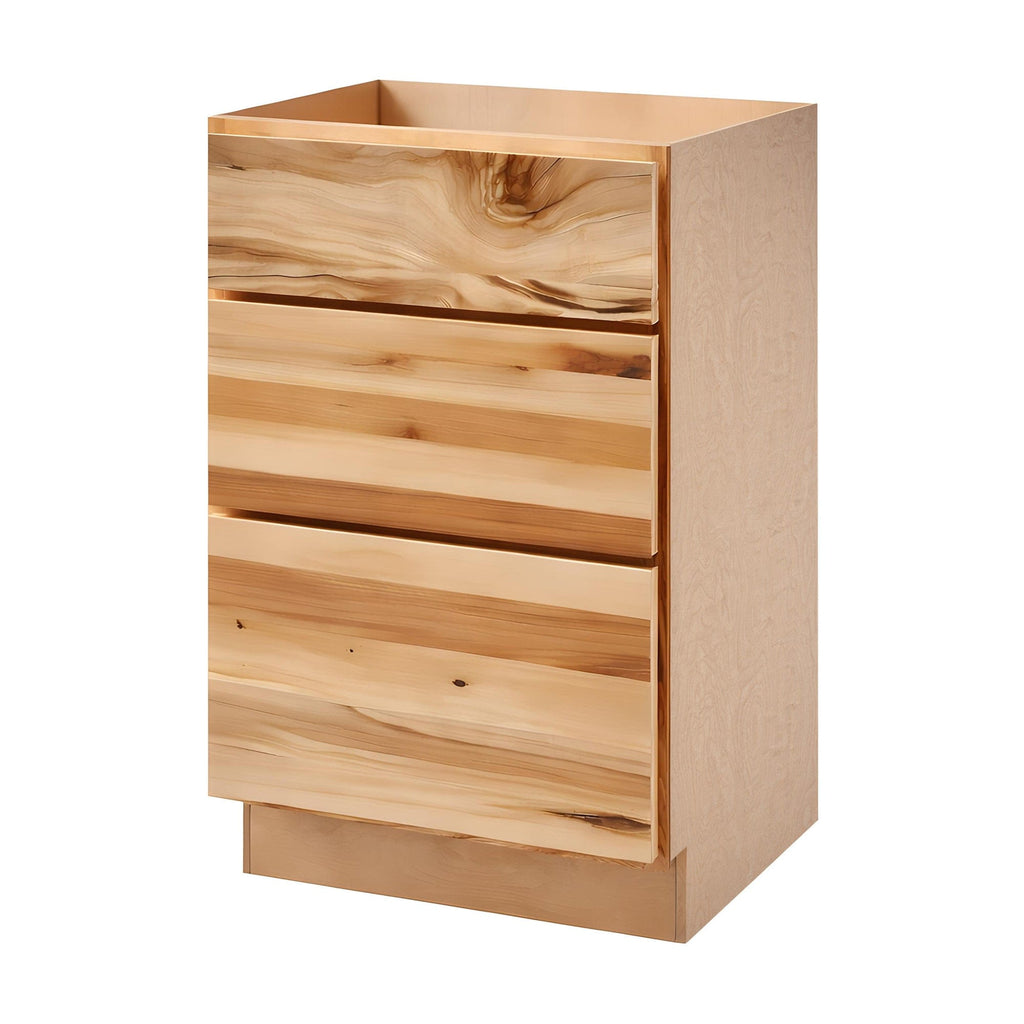 Rustic Hickory 21" 3-Drawer Base Cabinet