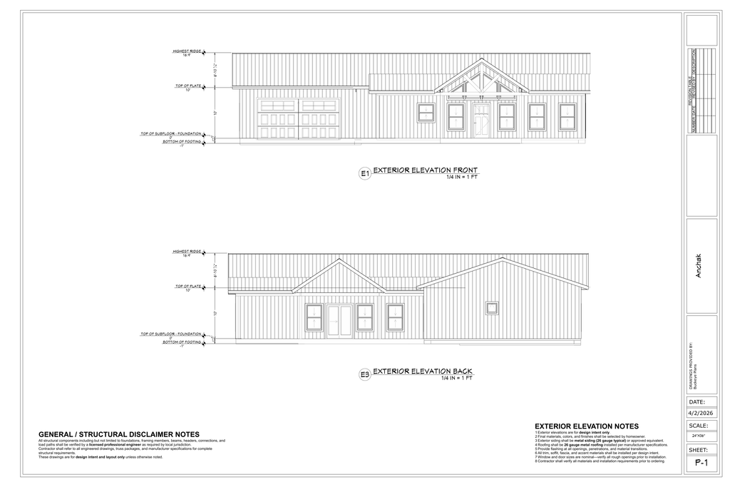 Anchak residence exterior elevations