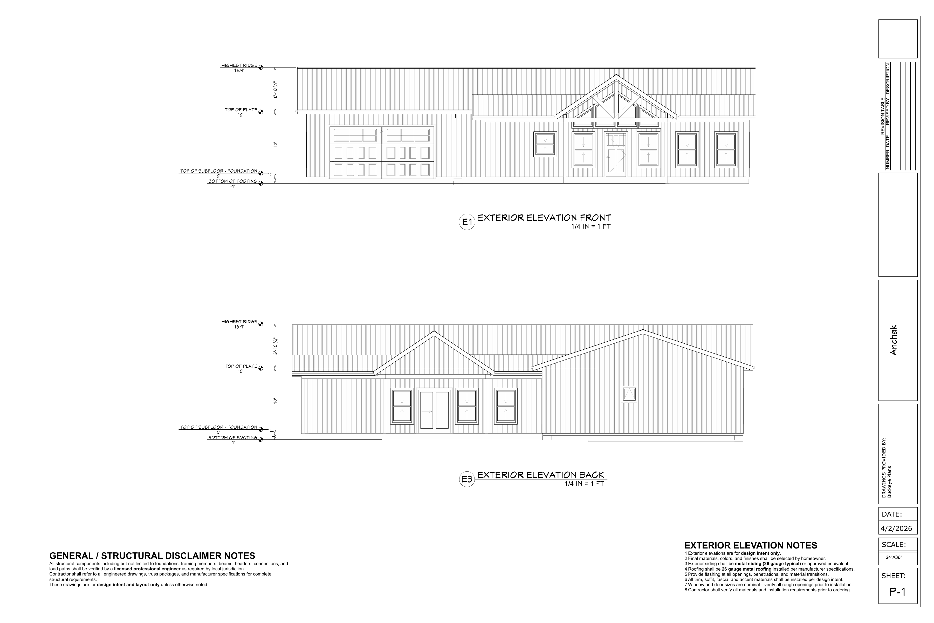 Anchak residence exterior elevations