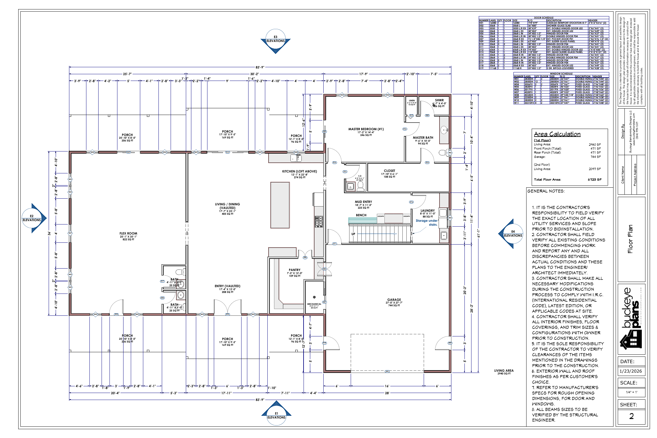 Anglin Residence exact main floor plan from plan PDF