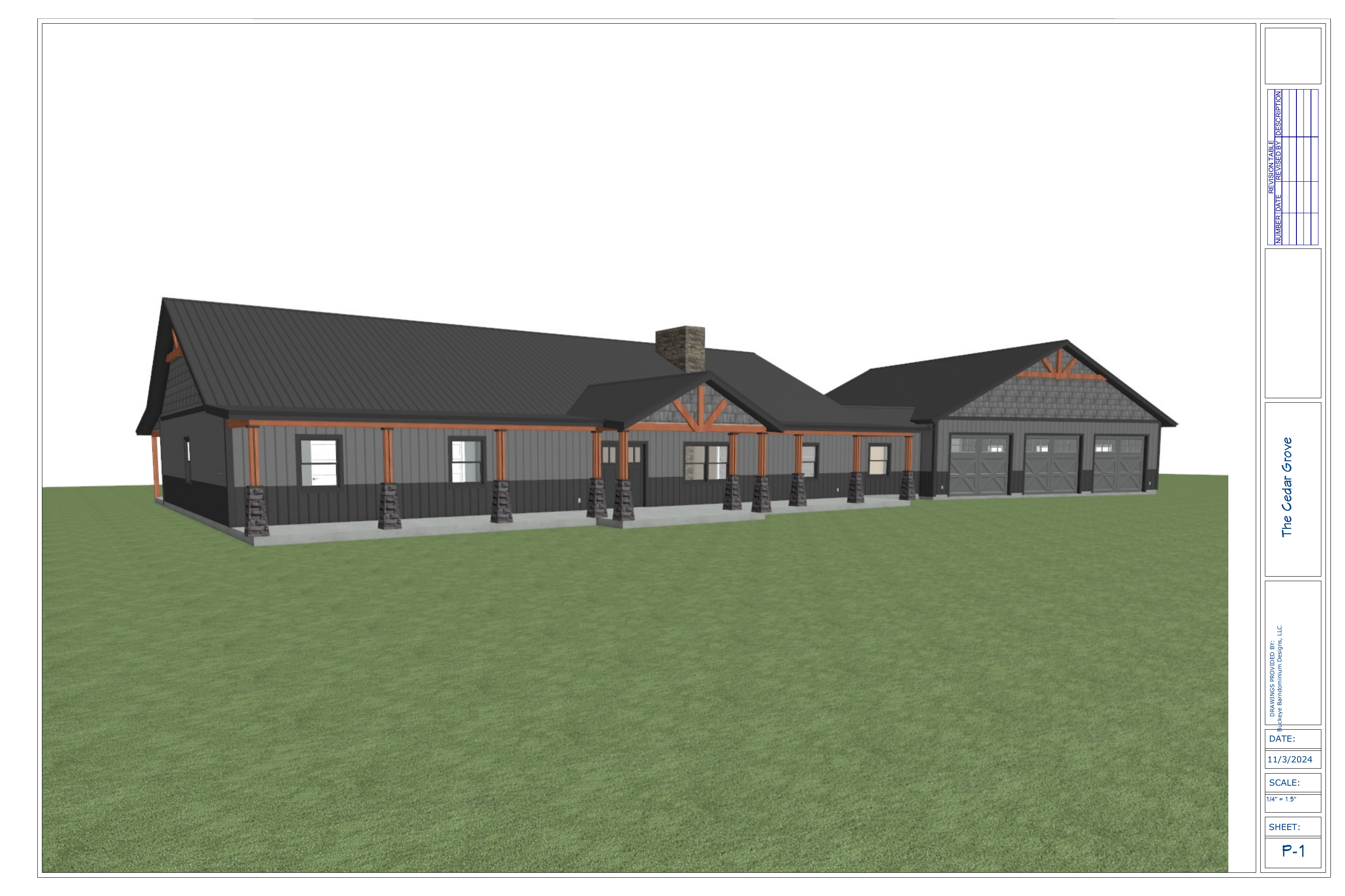 Cedar Grove slab version exterior rendering from plan PDF