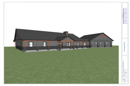 Cedar Grove slab version exterior rendering from plan PDF