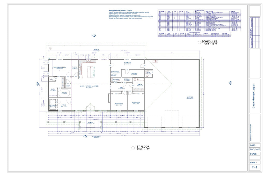 Cedar Grove v6 barndominium first floor plan