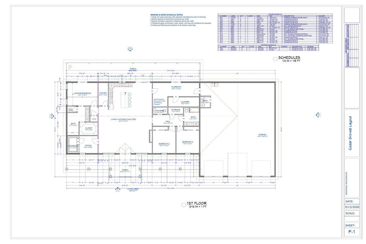 Cedar Grove v6 barndominium first floor plan