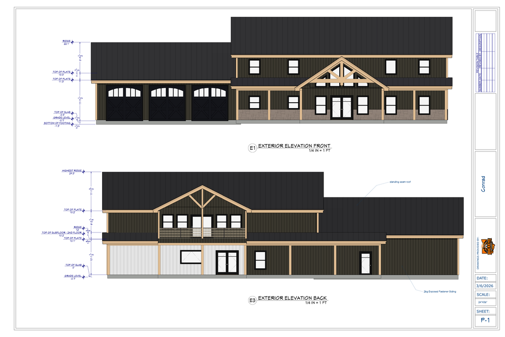 Conrad Post Frame exterior elevations