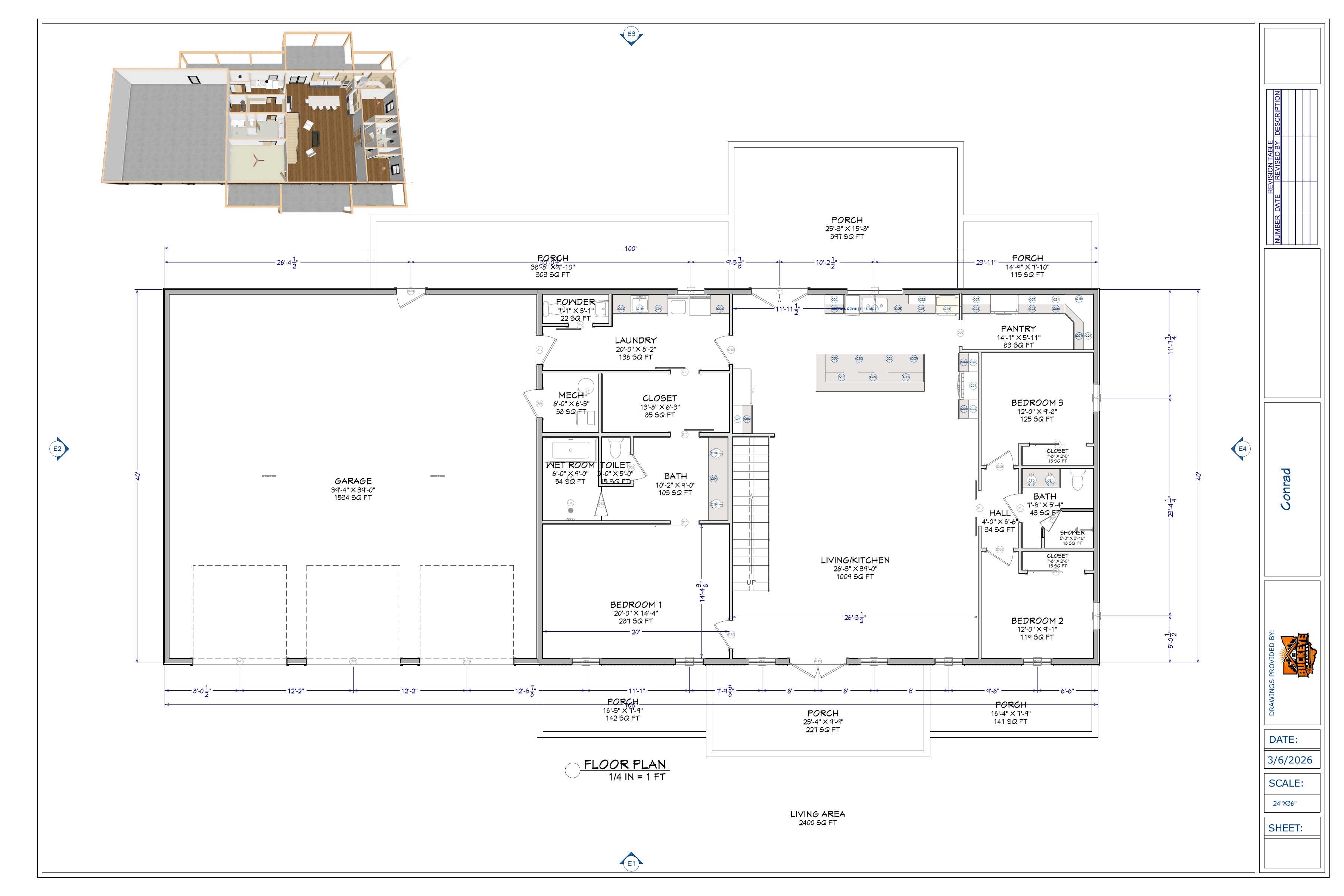 Conrad Post Frame floor plan