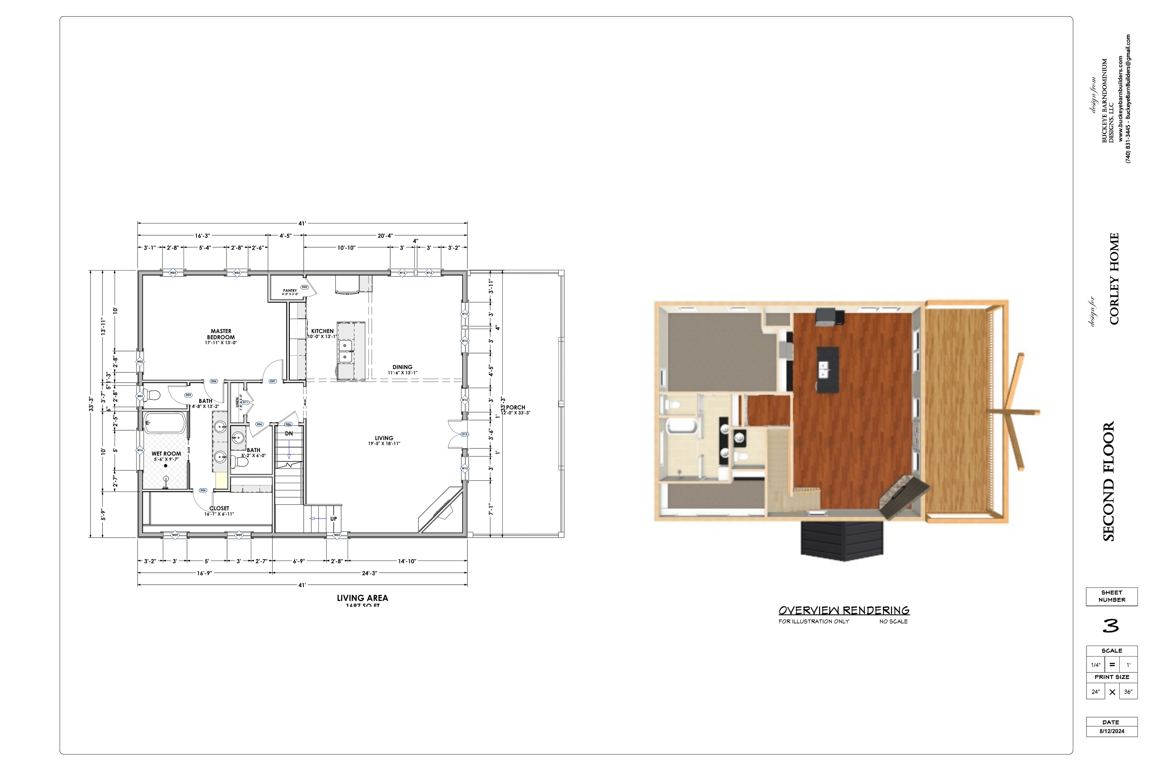 Exact second floor plan from the Corley Home final plan PDF