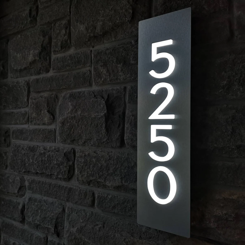 3D Acrylic Backlit House Numbers – Modern LED Address Numbers for Exterior
