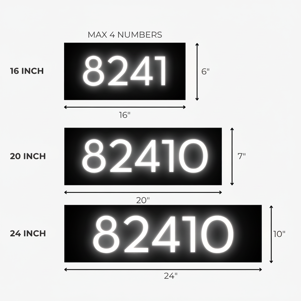 3D Acrylic Backlit House Numbers – Modern LED Address Numbers for Exterior