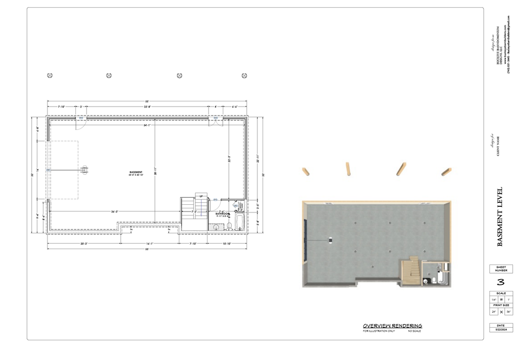 Exact basement floor plan sheet from the Fjelstad final plan PDF
