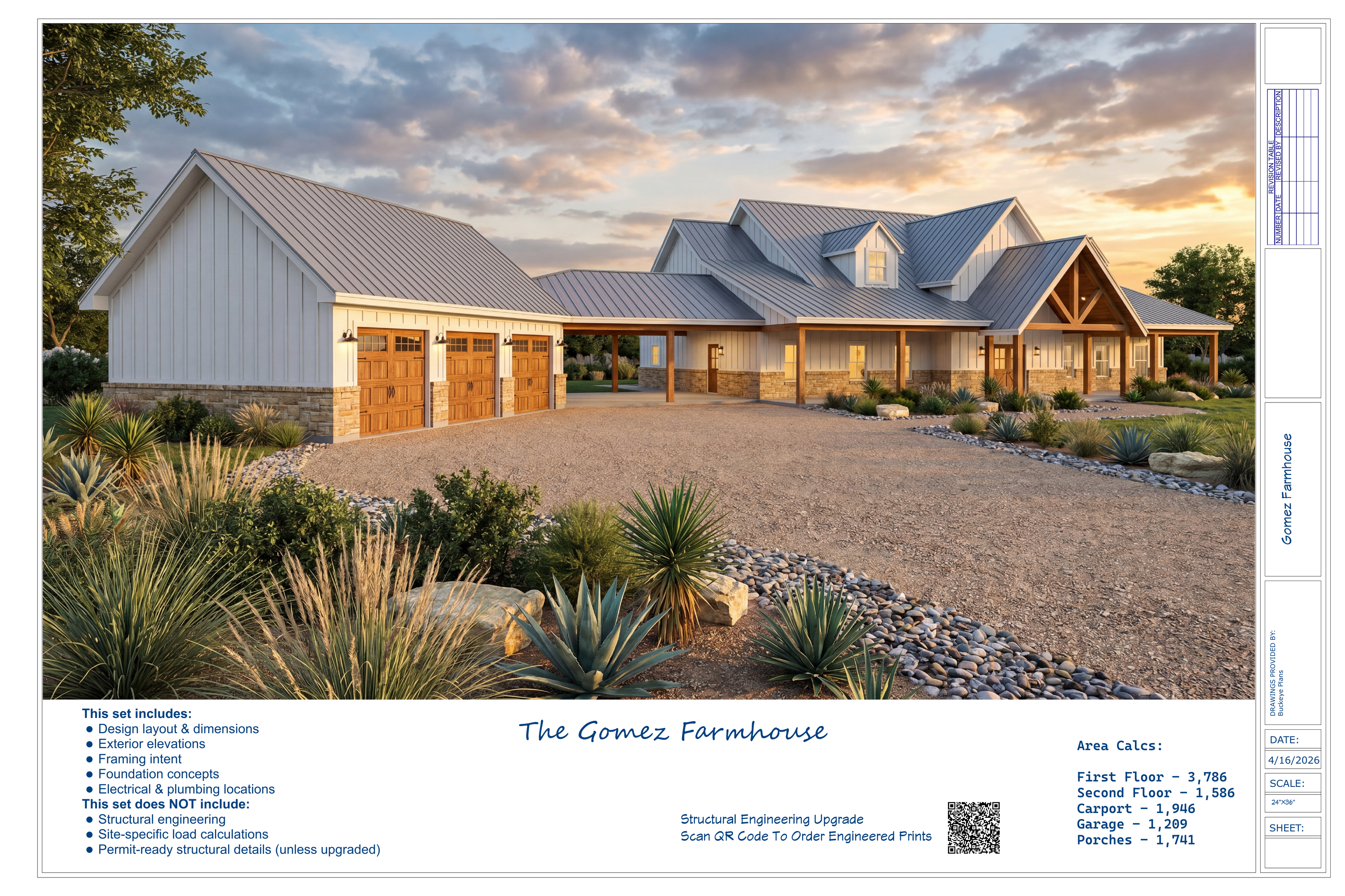 Gomez Farmhouse exterior elevations