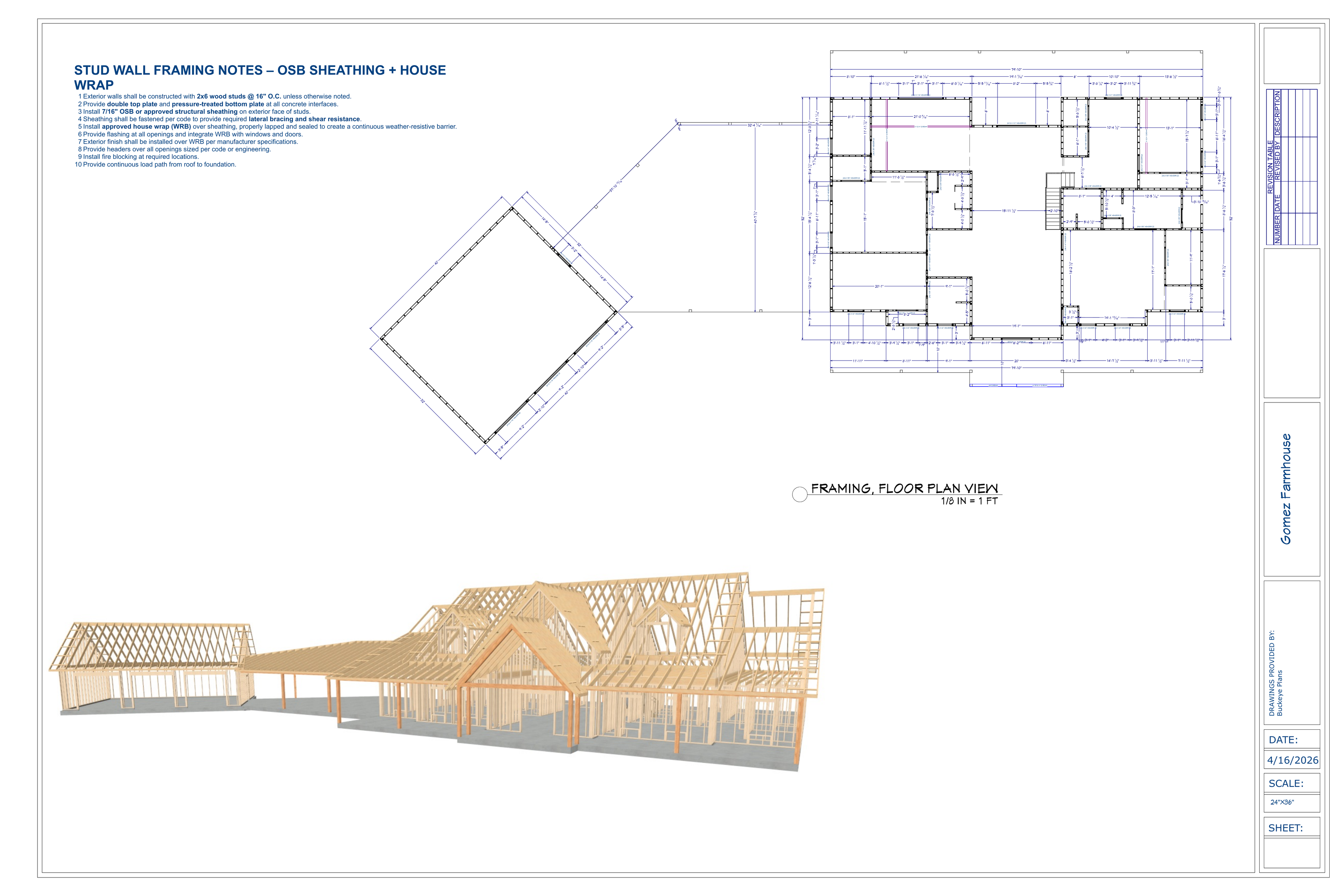 Gomez Farmhouse main floor plan