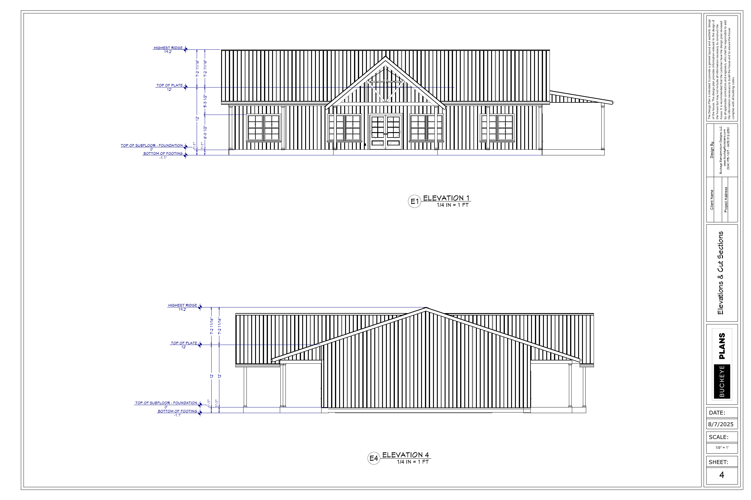 Greg SP138 modified plan exact exterior elevations from plan PDF