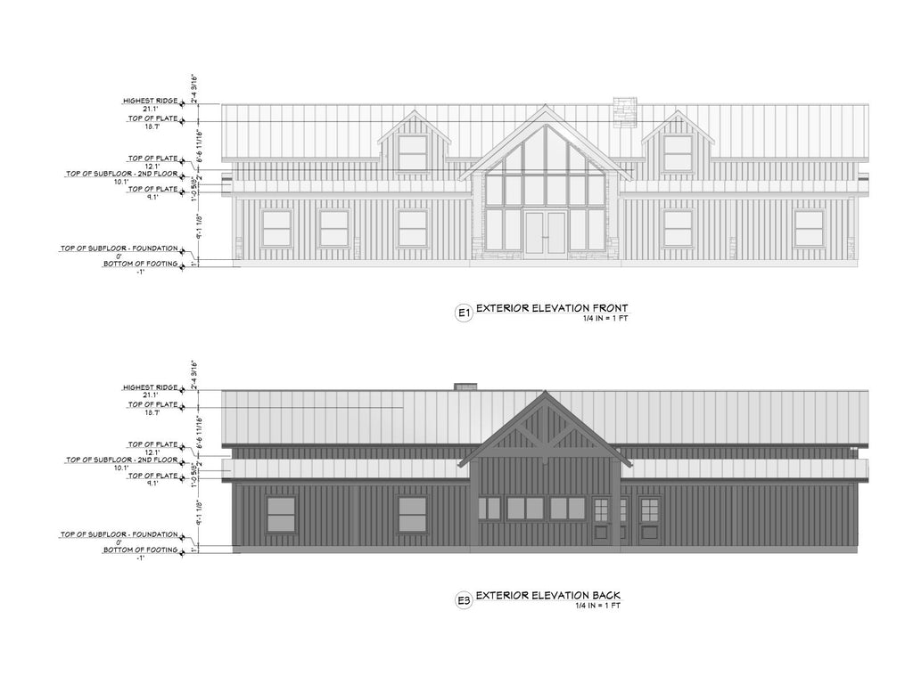 The Hawthorne Barndominium exterior elevations