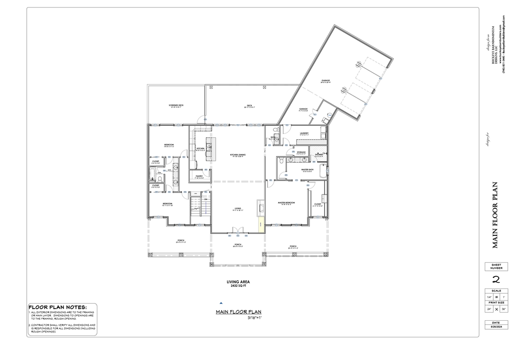Exact main floor plan sheet from the Hogg final plan PDF