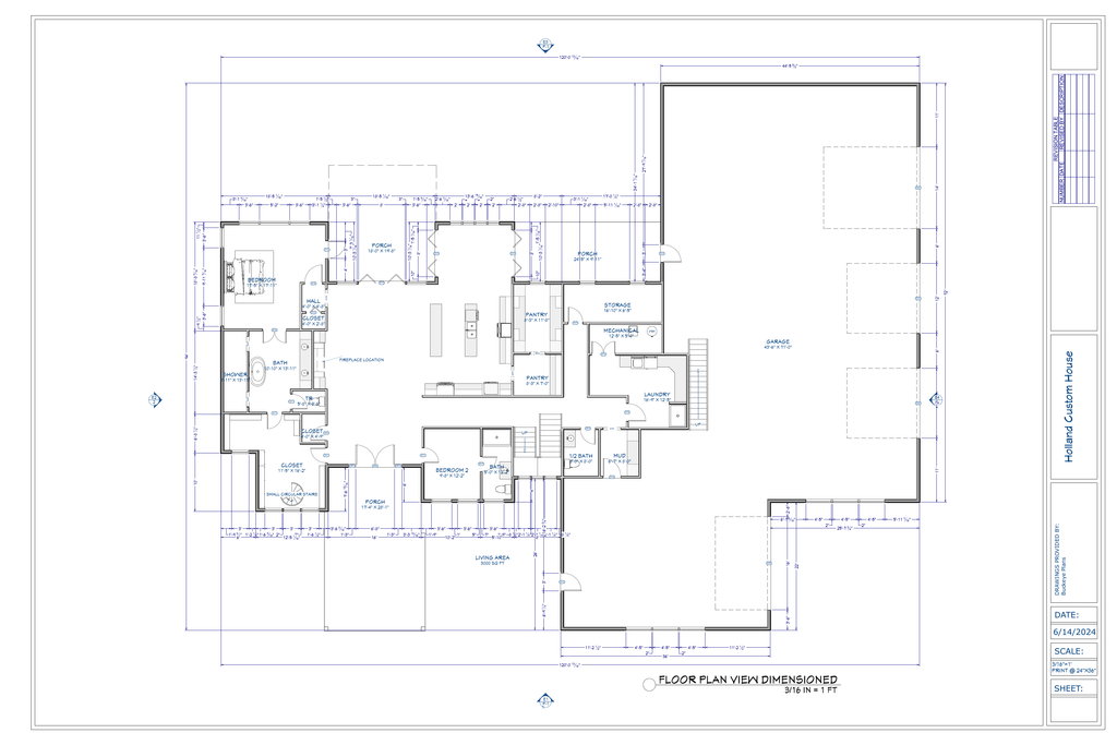 Holland Residence exact main floor plan from final plan PDF