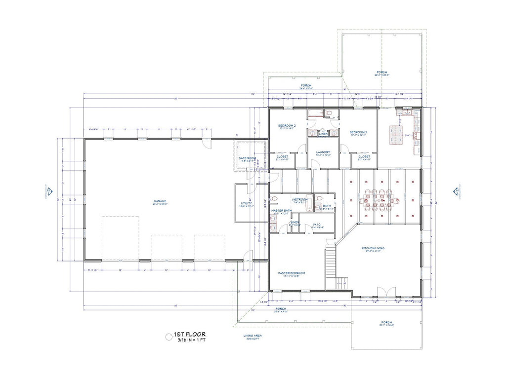 The Ironwood Barndominium first floor plan