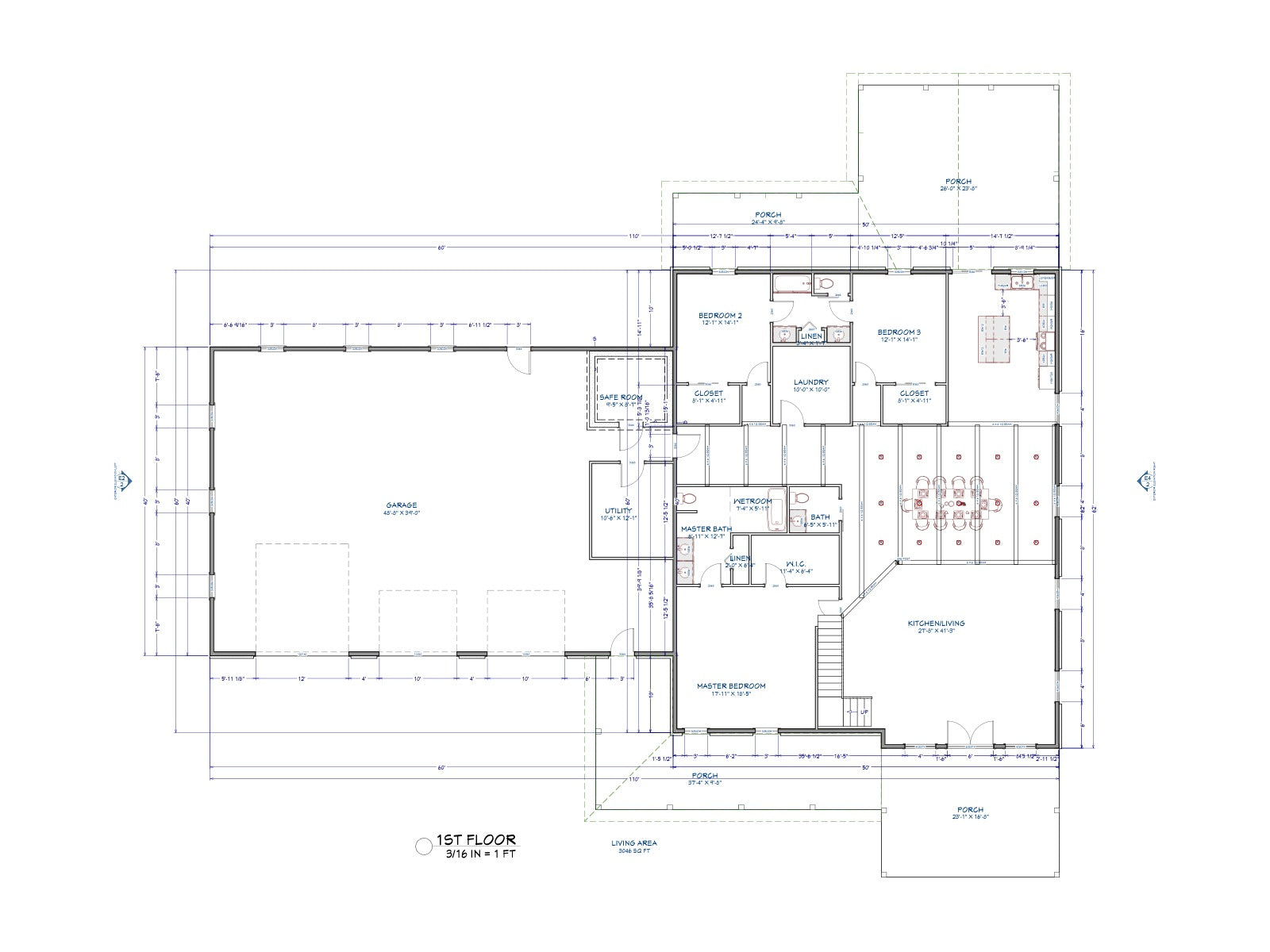 The Ironwood Barndominium first floor plan