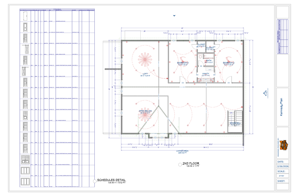 Exact second floor plan from the Kennedy final plan PDF