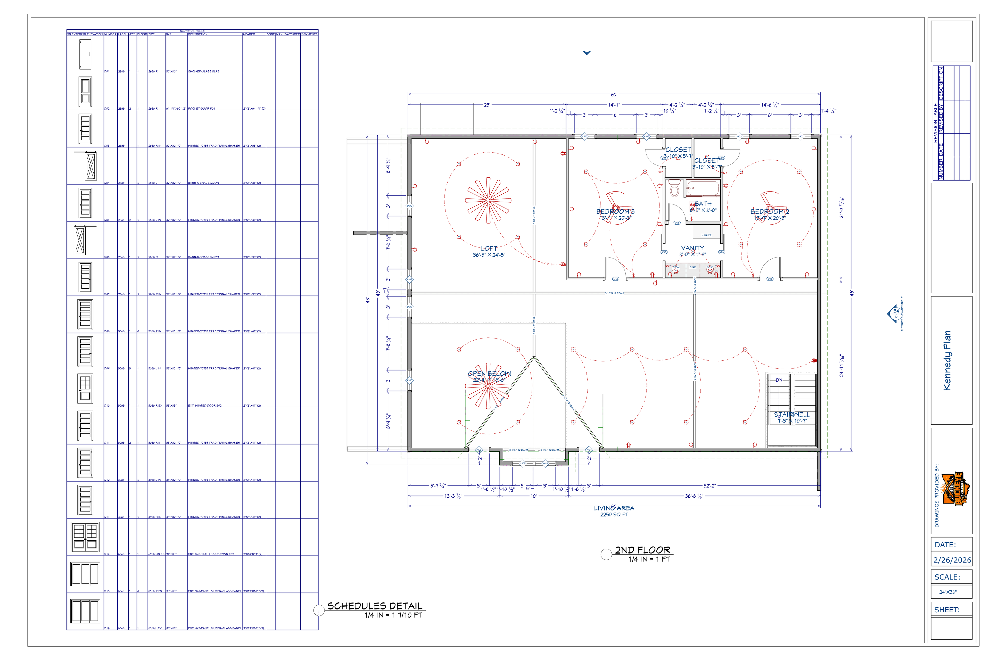 Exact second floor plan from the Kennedy final plan PDF