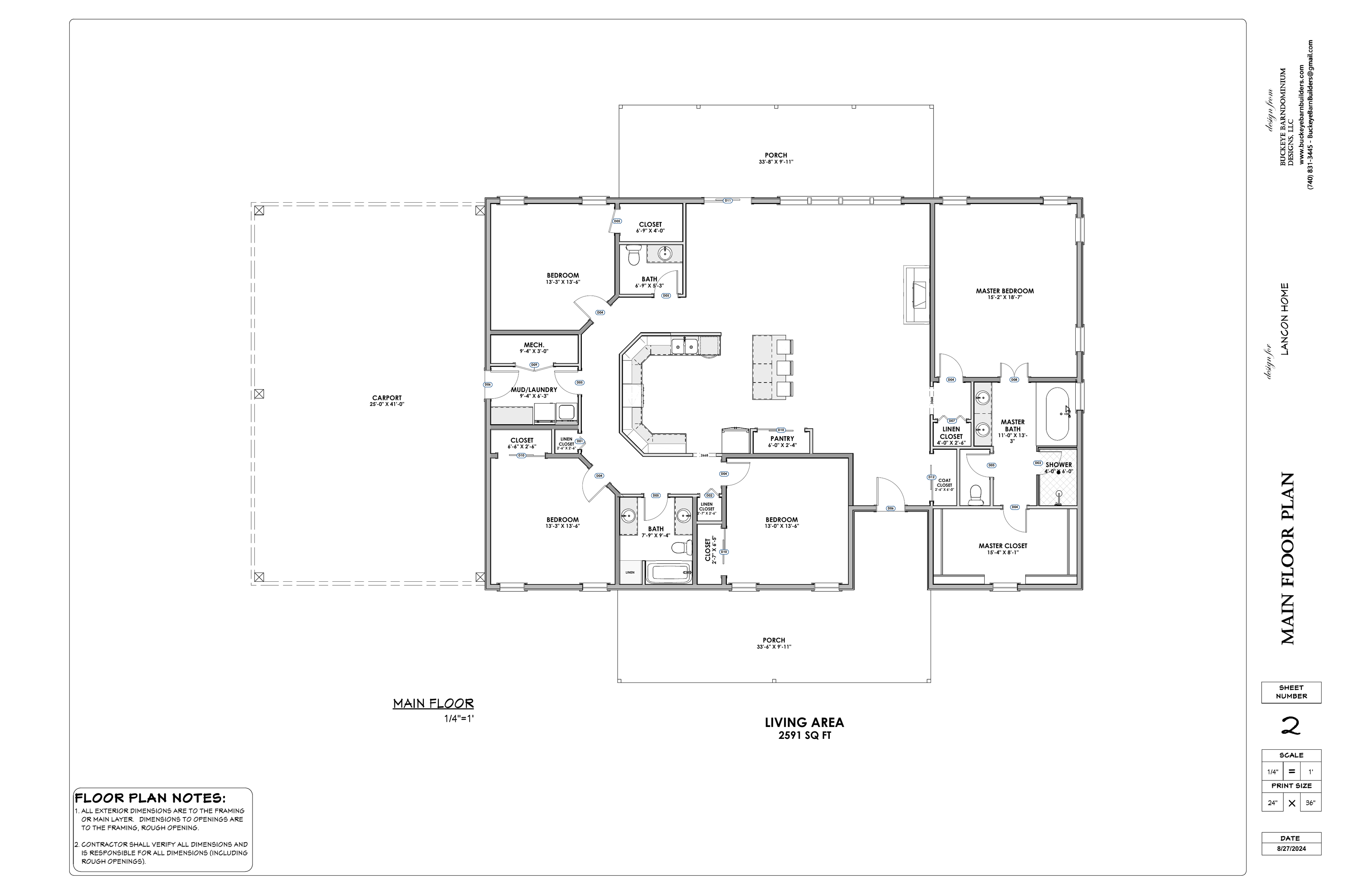 Exact main floor plan from the Lancon final plan PDF