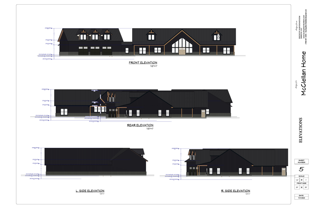 Exact exterior elevation sheet from the McClellan final plan PDF