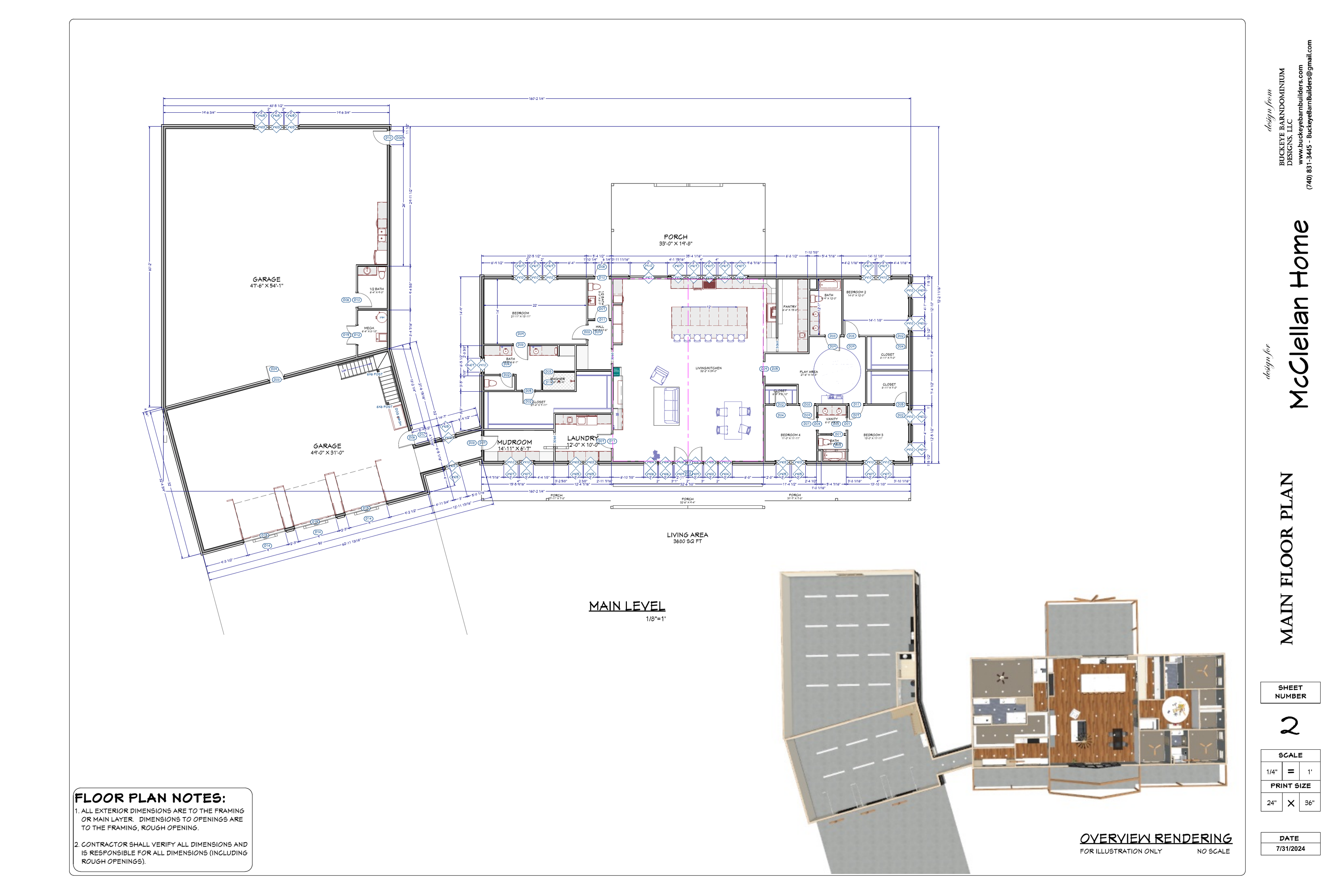 Exact main floor plan from the McClellan final plan PDF