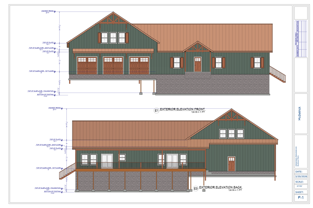 McGetrick residence exterior elevations