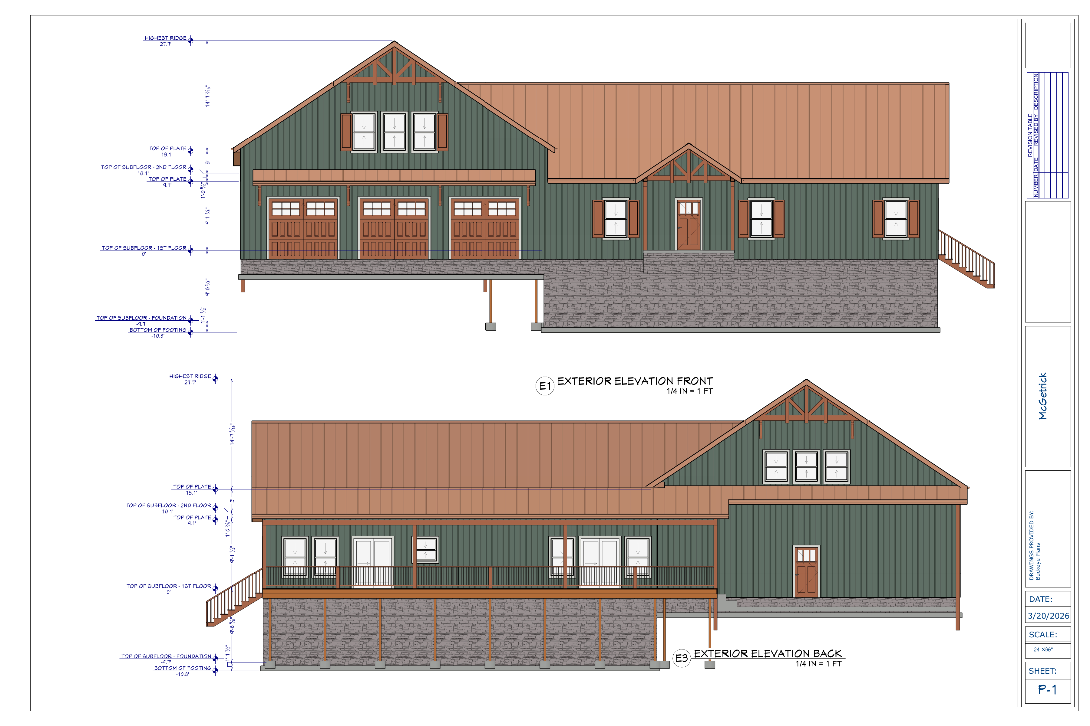 McGetrick residence exterior elevations